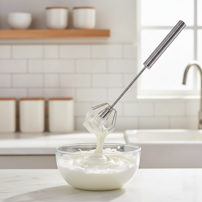 Whisk mixer with cream