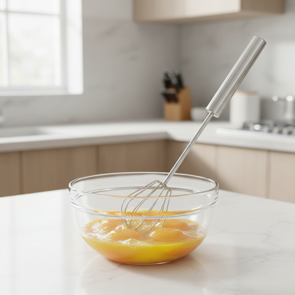 Whisk mixer with eggs